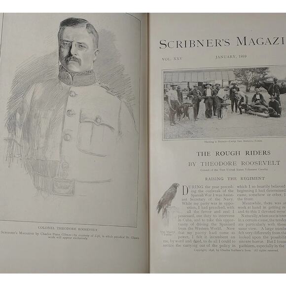 1899 Scribner’s Magazine Volume XXV with Roosevelt’s Rough Riders Illustrated - Picture 1 of 14